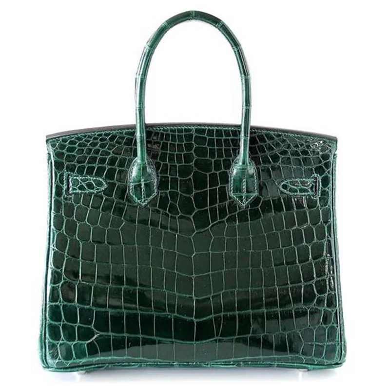 Hermes Birkin 30 Bag in Alligator Leather with Silver Hardware in Green Hermes Birkin 30 Bag in Alligator Leather with Silver Hardware in Green