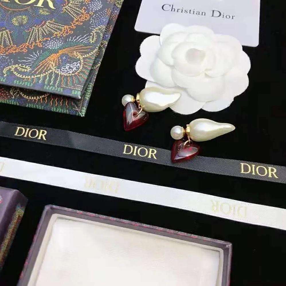 Dior Clair D Lune Brooch White Resin Pearls and White Crystals for Women