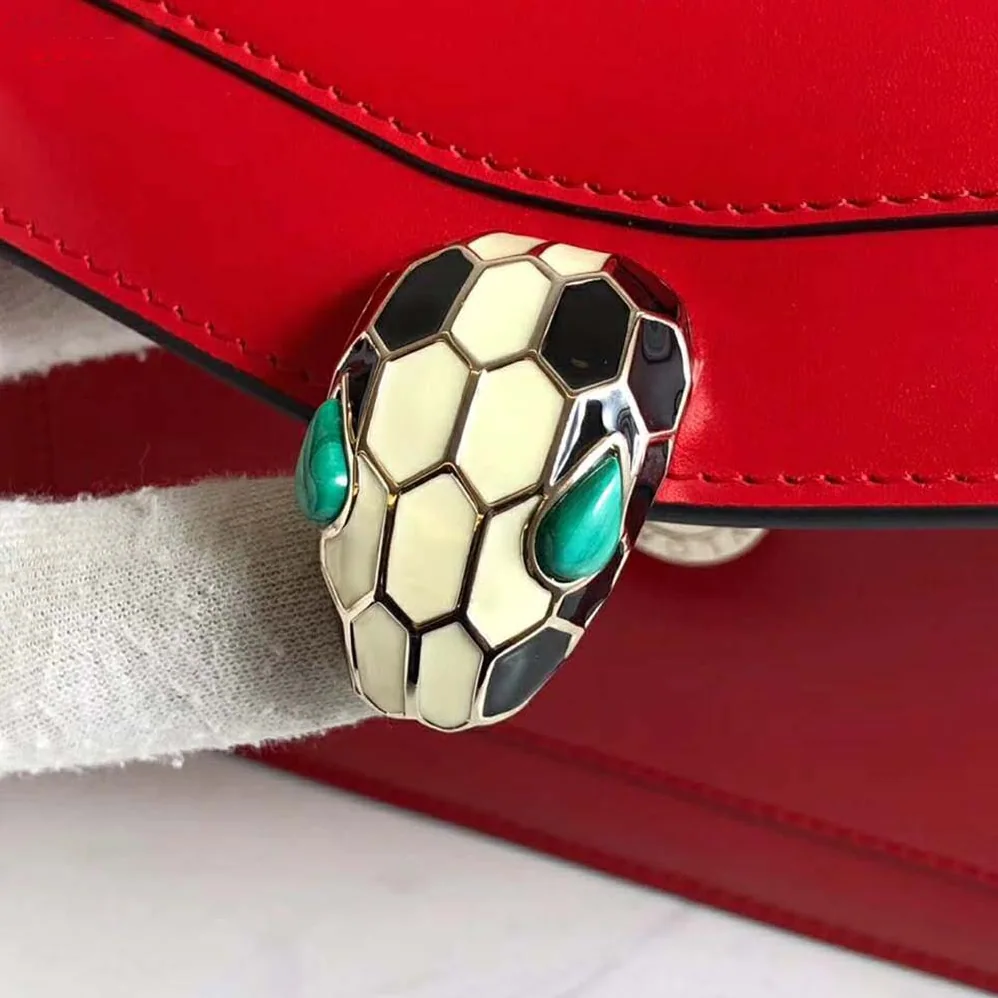 Bvlgari Flap Cover Bag Serpenti Forever in Red Calf for Women