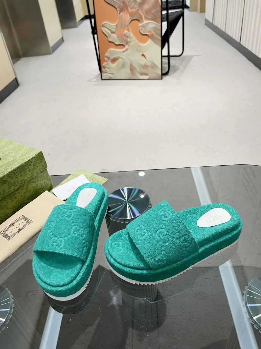 Gucci GG Platform Sandal Turquoise for Women