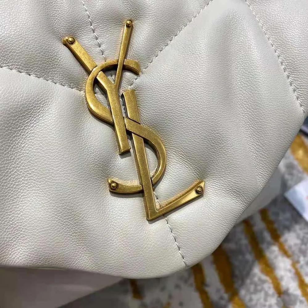 Saint Laurent YSL Loulou Puffer Small Bag in Quilted Lambskin for Women in White