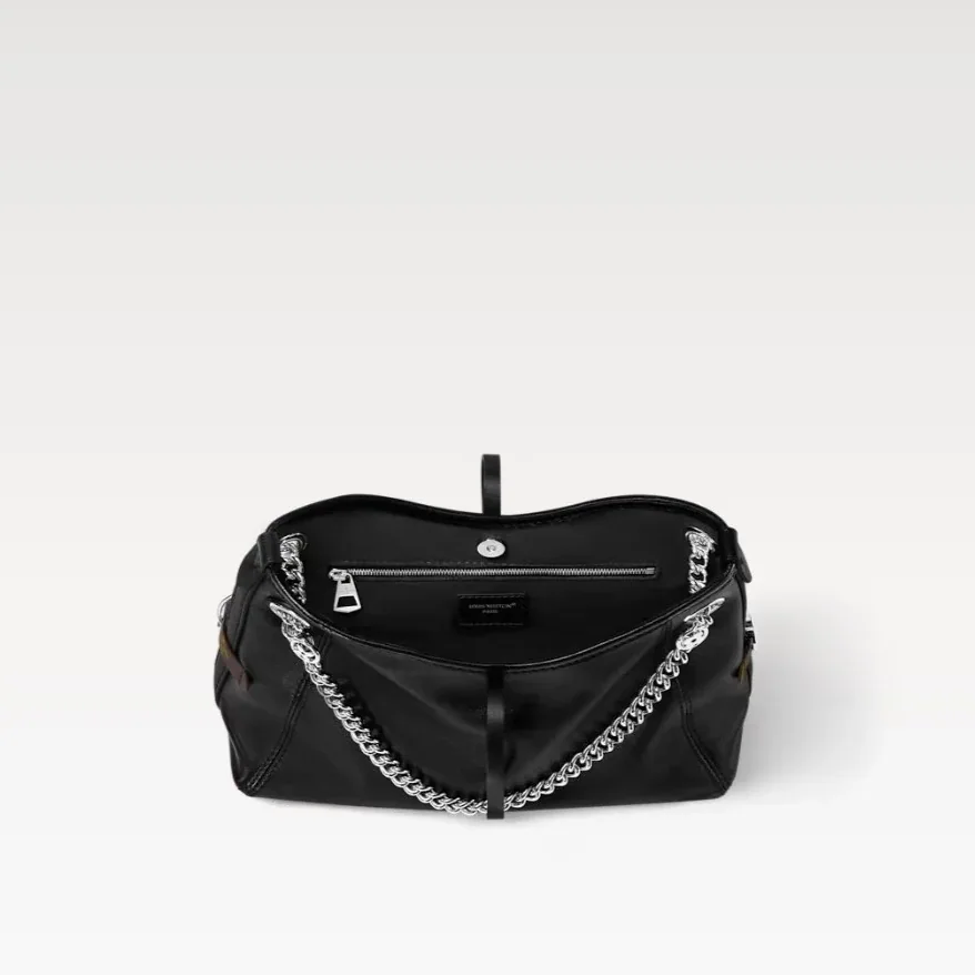Louis Vuitton CarryAll Vibe BB Shoulder Bag in Black Silver Hardware