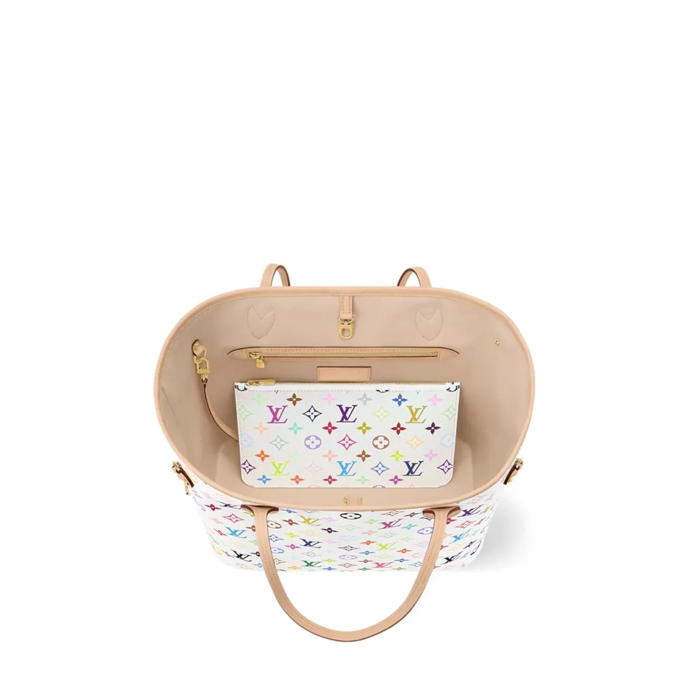 Louis Vuitton LV x TM Neverfull MM Tote Bag in Multicolor Gold Hardware