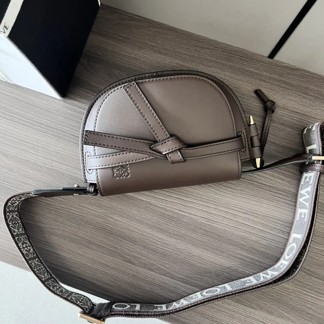 Loewe Gate Dual Mini Shoulder Bag in Dark Brown Gold Hardware Loewe Gate Dual Mini Shoulder Bag in Dark Brown Gold Hardware