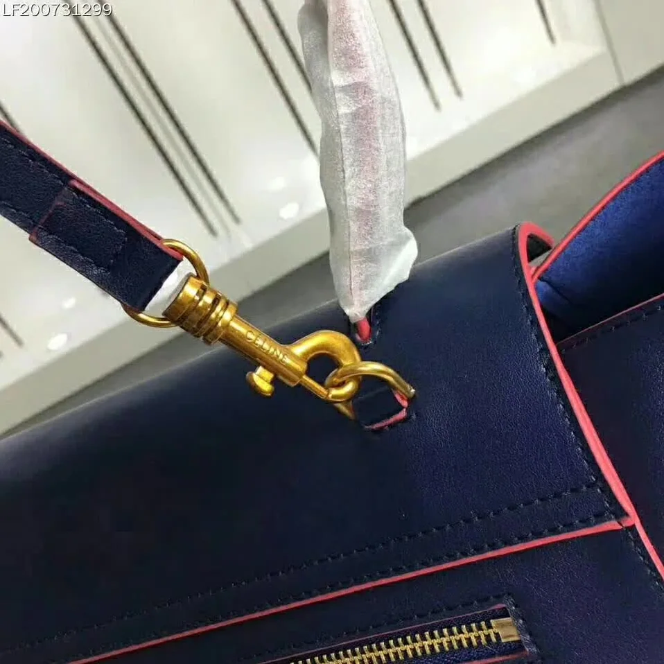 Celine Small Belt Bag in Smooth Calfskin Leather in Navy Blue
