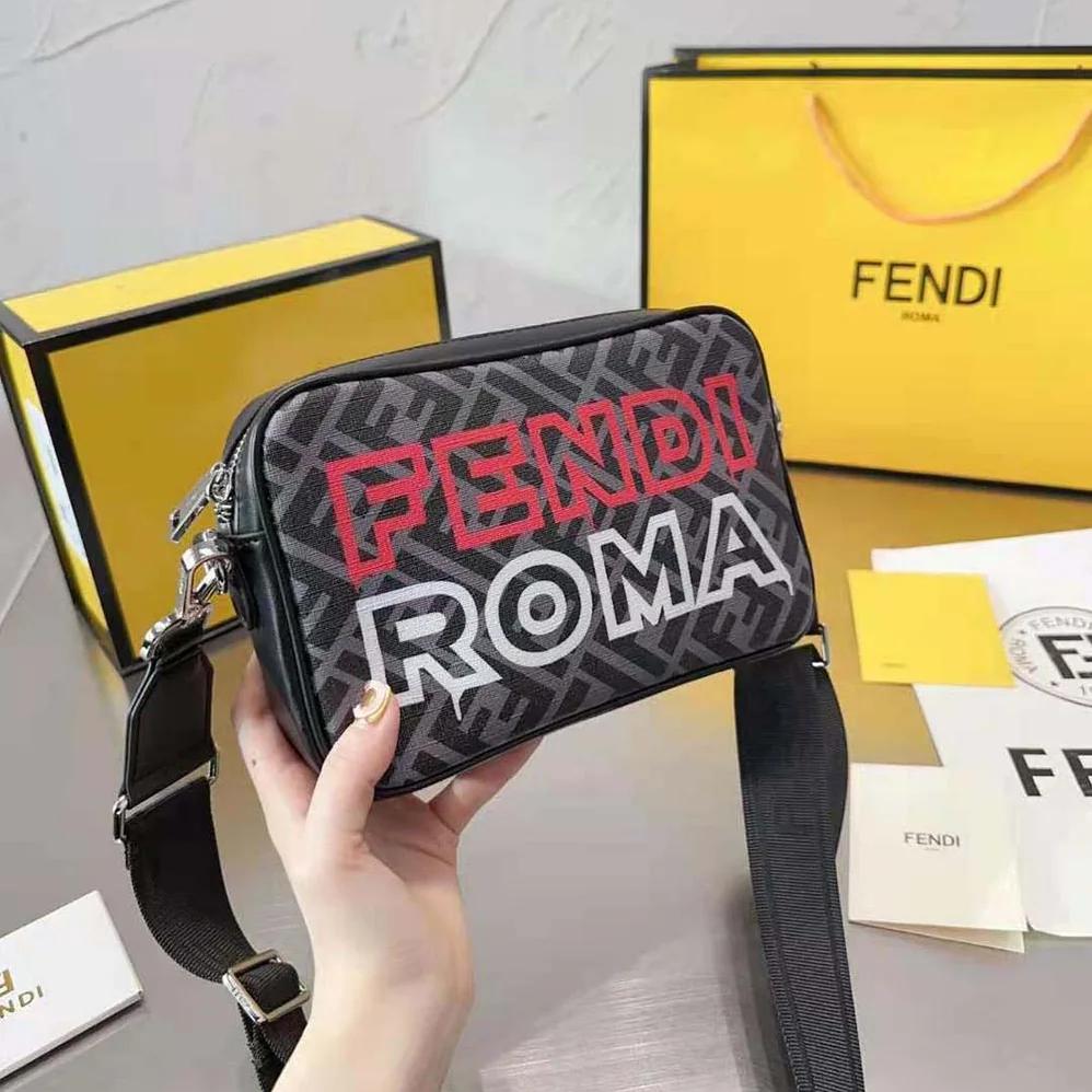 Fendi Camera Case Lunar New Year Capsule Gray Fabric Bag for Men