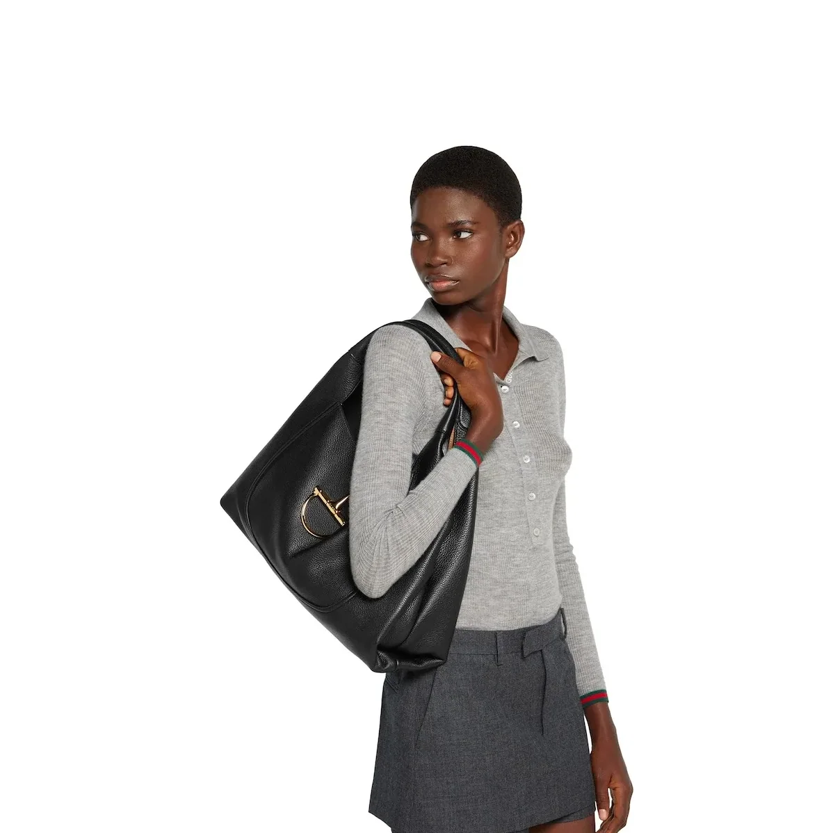 Gucci Softbit Maxi Shoulder Bag Black /
