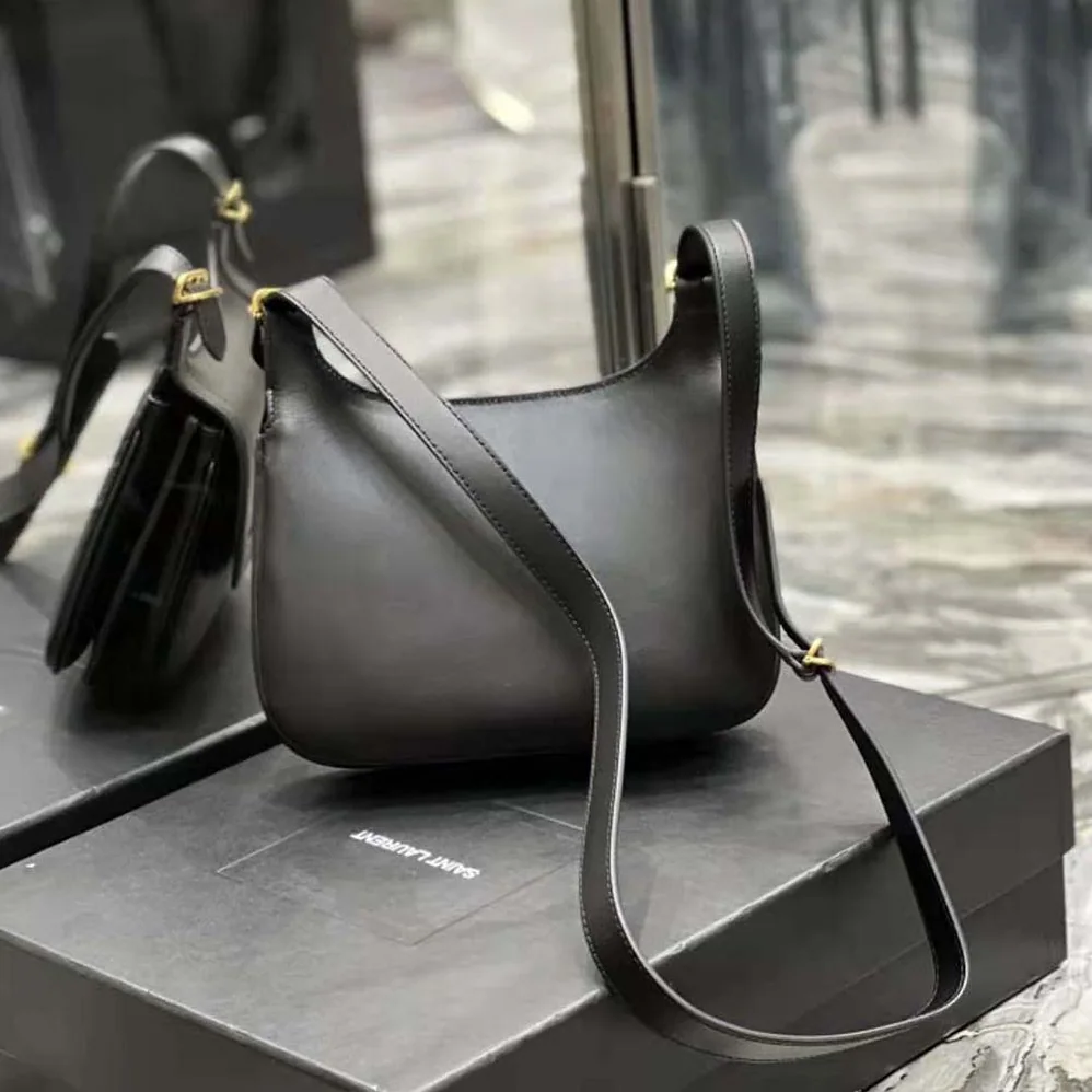 Saint Laurent YSL Charlie Medium Shoulder Bag in Smooth Leather for Women in Black Saint Laurent YSL Charlie Medium Shoulder Bag in Smooth Leather for Women in Black