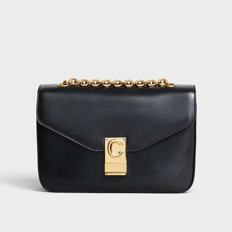 Celine Medium C Bag in Shiny Calfskin for Women in Black Celine Medium C Bag in Shiny Calfskin for Women in Black