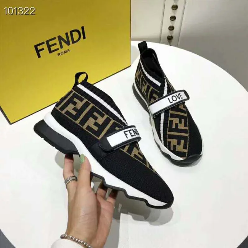 Fendi Shoes Black Fabric Sneakers for Unisex Fendi Shoes Black Fabric Sneakers for Unisex