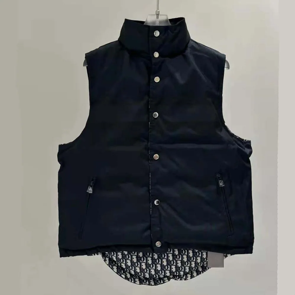 Dior Reversible Puffer Vest Blue and Ecru Dior Oblique Quilted Technical Taffeta for Women Dior Reversible Puffer Vest Blue and Ecru Dior Oblique Quilted Technical Taffeta for Women
