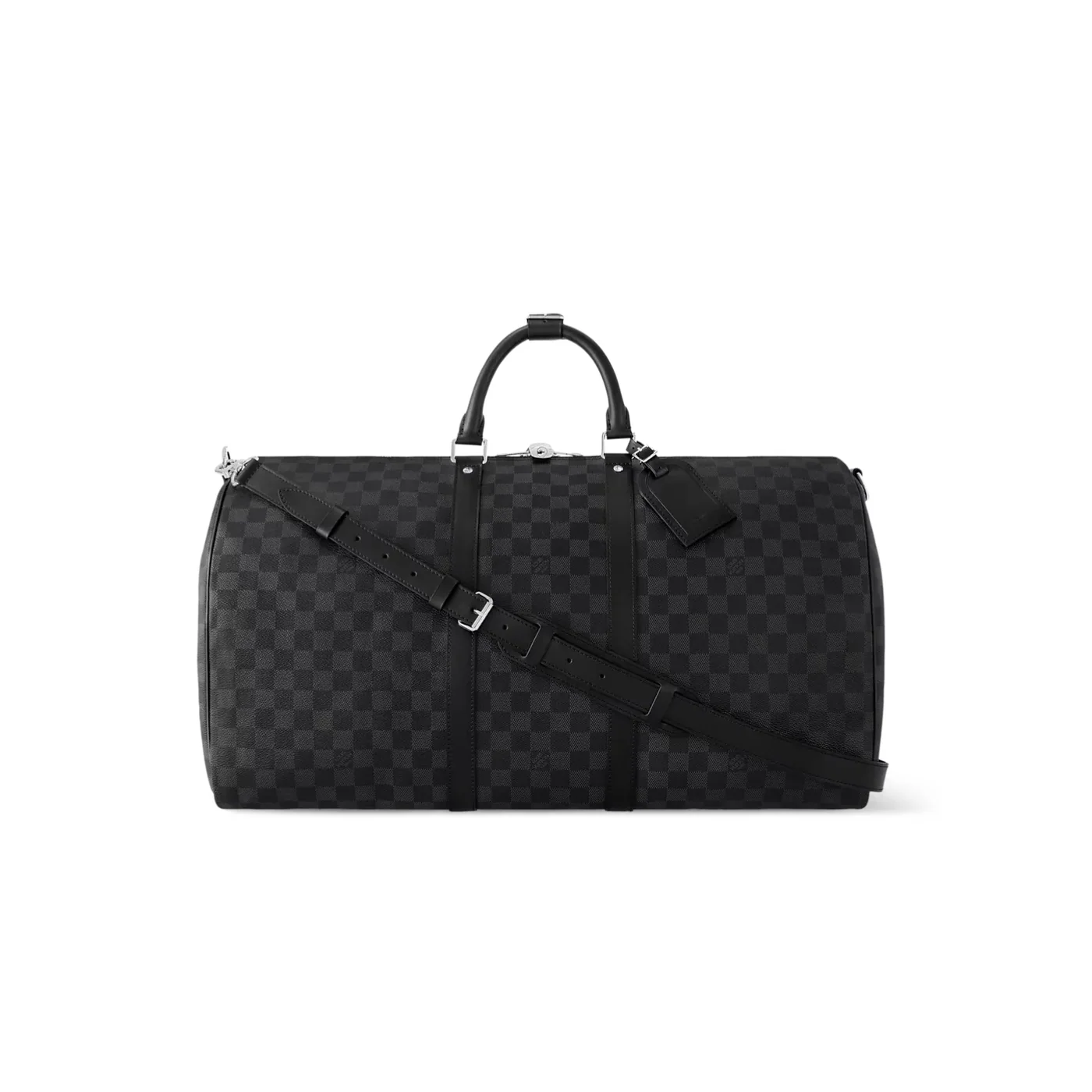 Louis Vuitton Keepall Bandouliere 55 Travel Bag / Black Damier Graphite Silver Hardware