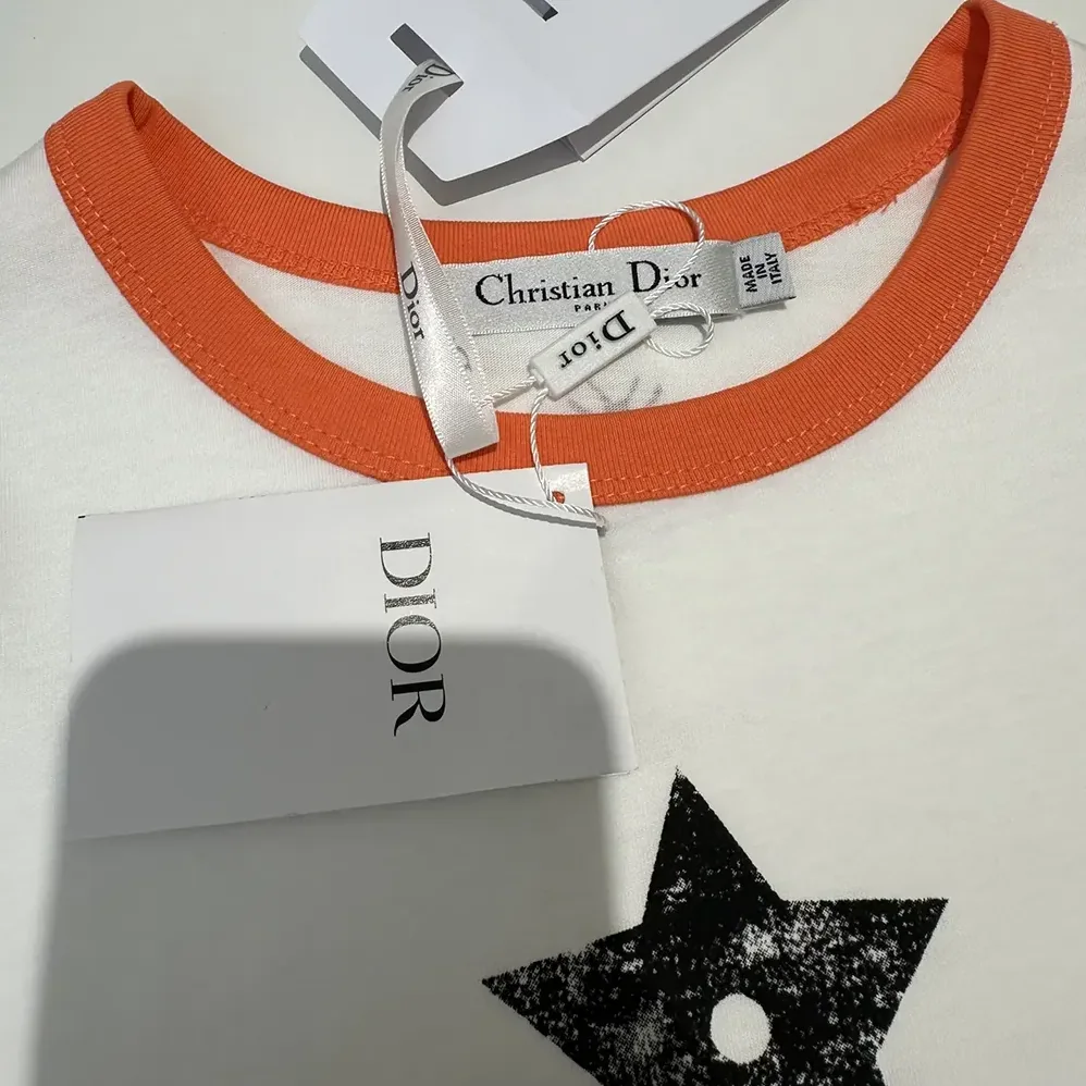 Dior Dioriviera T-Shirt Ecru and Coral Cotton Jersey for Men