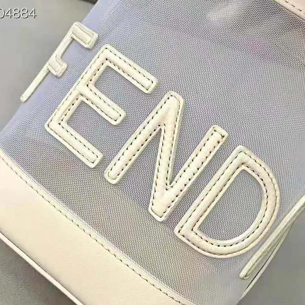Fendi Mon Tresor Leather and Mesh Mini-bag for Women in White Fendi Mon Tresor Leather and Mesh Mini-bag for Women in White