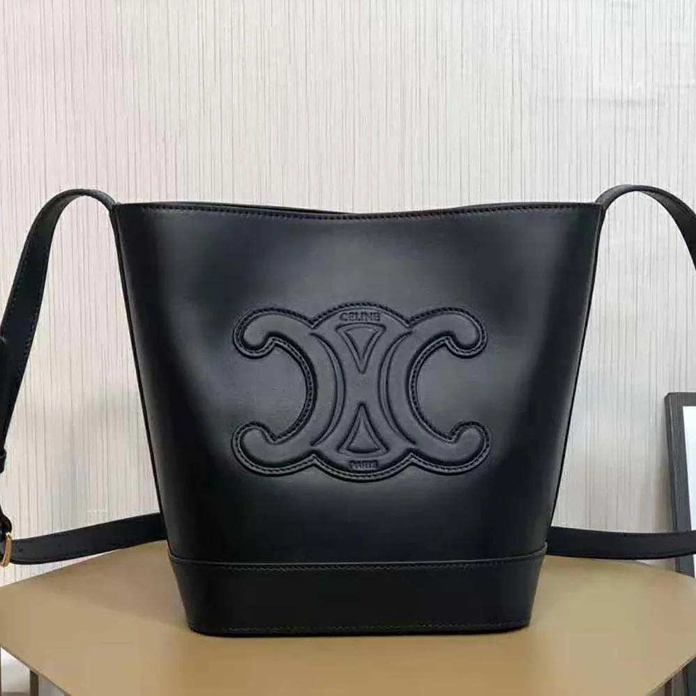 Celine Small Bucket Cuir Triomphe in Smooth Calfskin for Women in Black Celine Small Bucket Cuir Triomphe in Smooth Calfskin for Women in Black