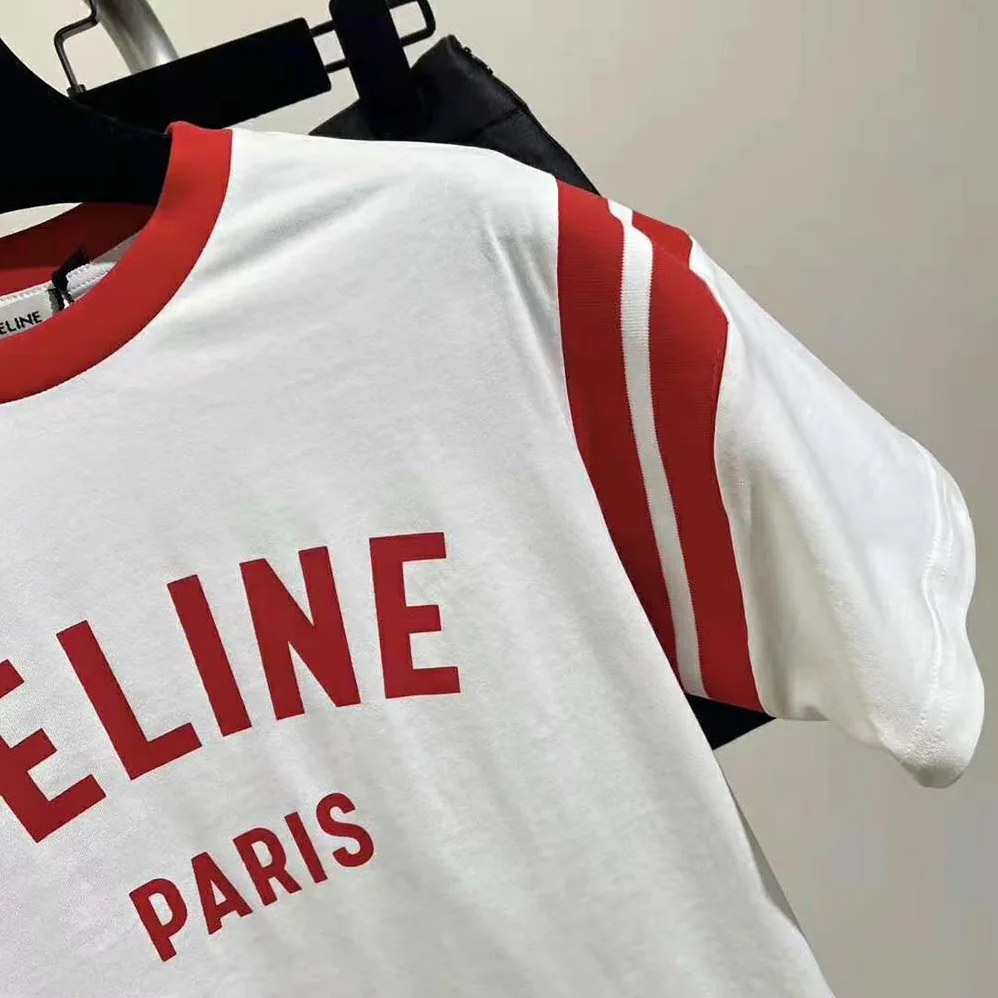 Celine Paris Boxy T-shirt in Cotton Jersey for Men in Red Celine Paris Boxy T-shirt in Cotton Jersey for Men in Red