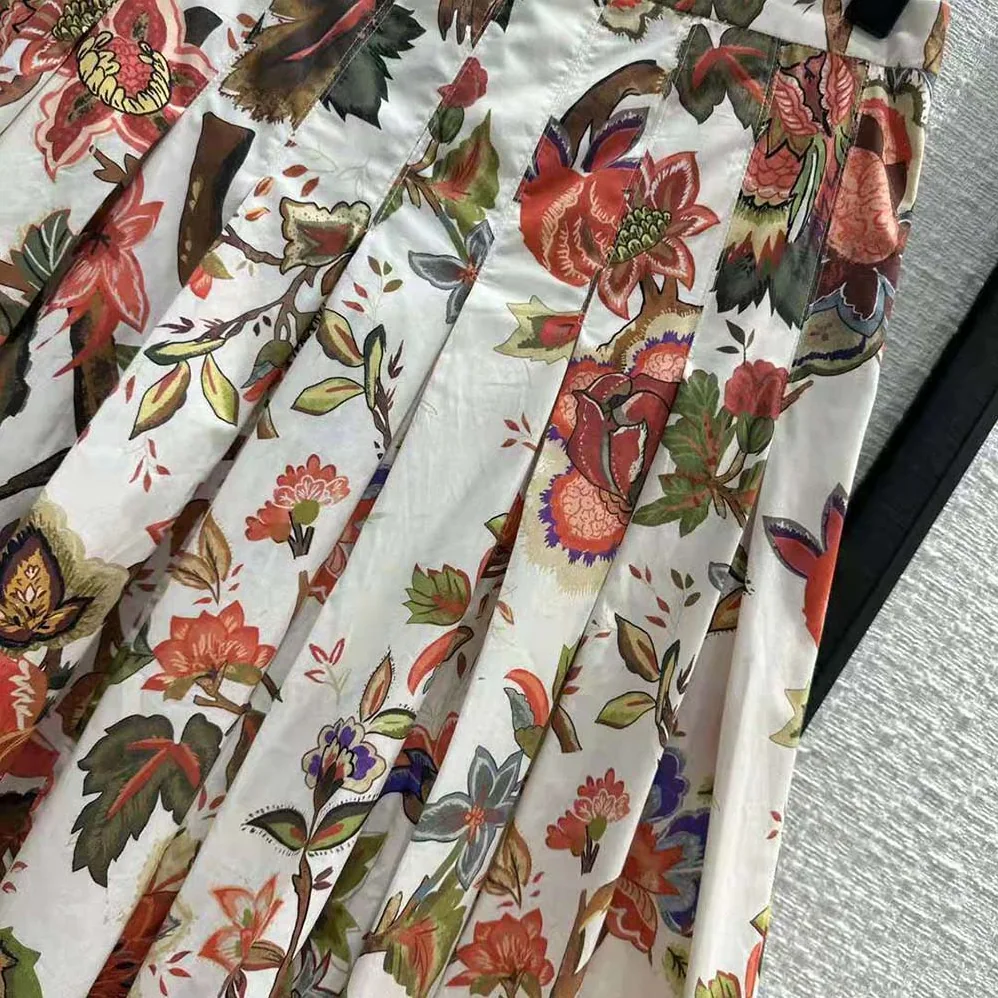 Dior Mid-length Pleated Skirt Multicolor Cotton and Silk Poplin with Albero Della Vita Motif for Women Dior Mid-length Pleated Skirt Multicolor Cotton and Silk Poplin with Albero Della Vita Motif for Women