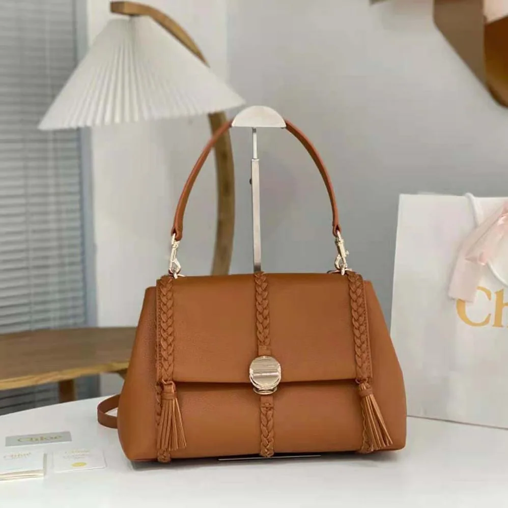 Chloe Penelope Medium Soft Shoulder Bag for Women in Brown