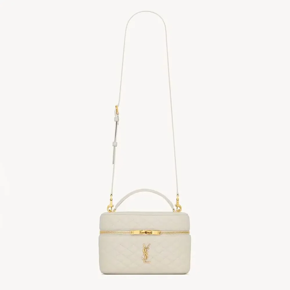 Saint Laurent YSL Gaby Large Vanity Bag In Lambskin for Women in White