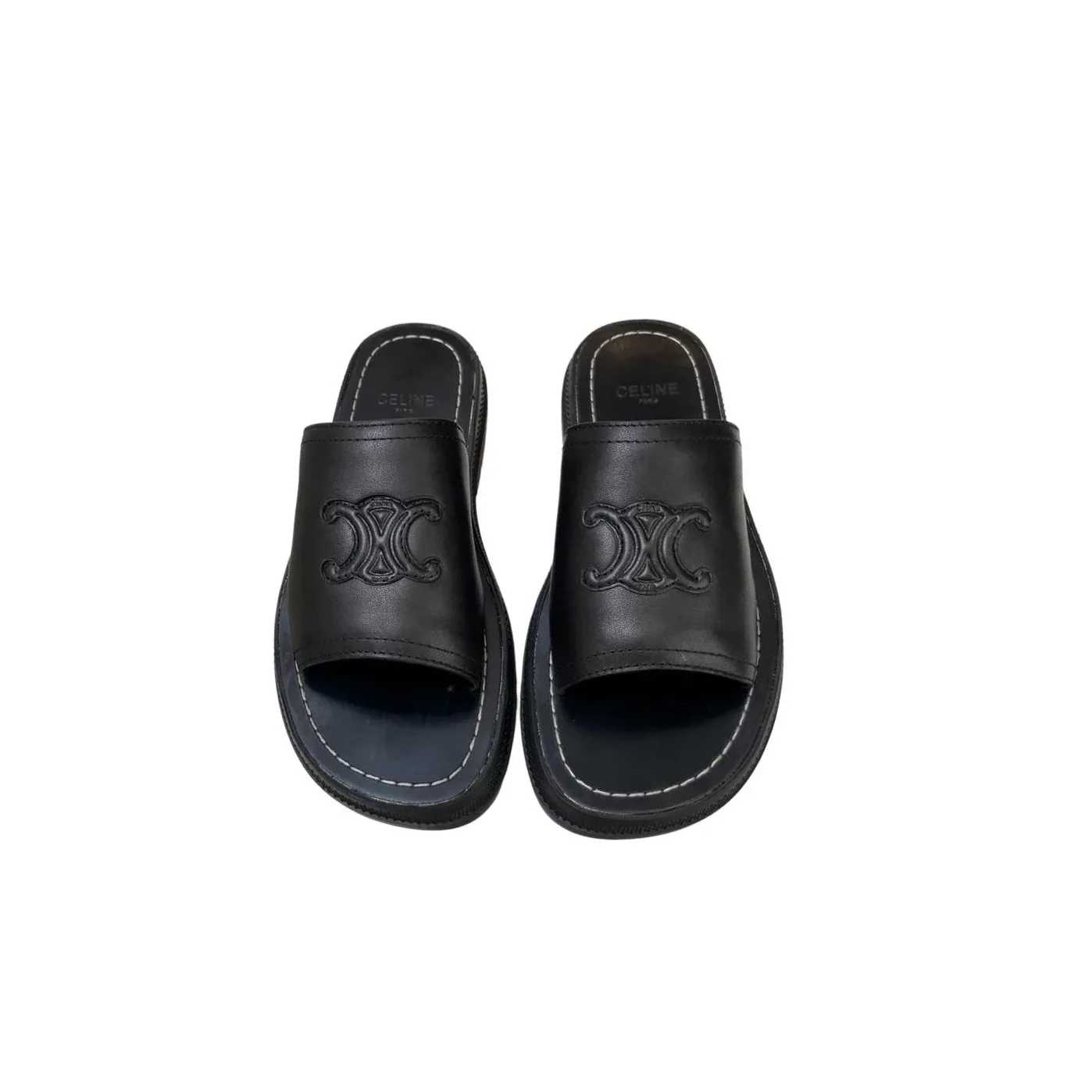 Celine Clea Triomphe Slide Black