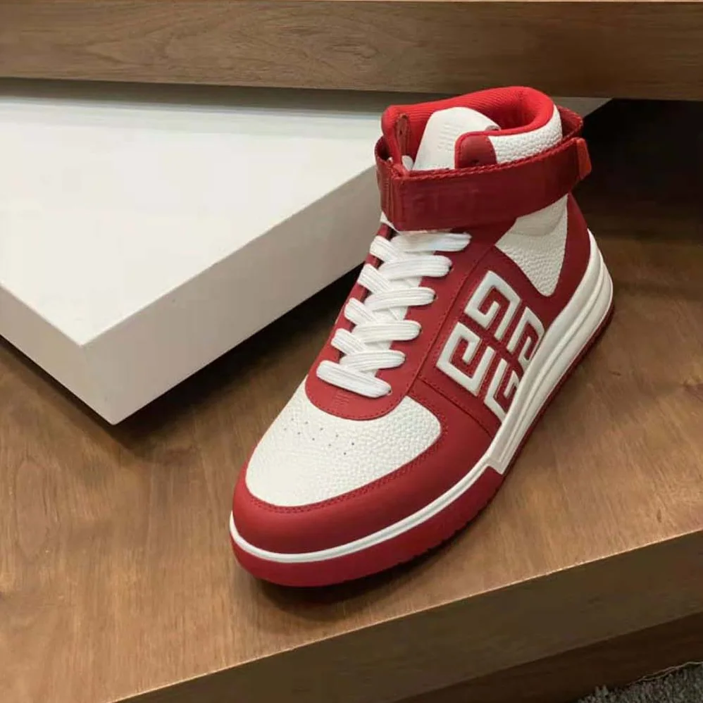 Givenchy G4 High Top Sneakers in Leather for Men in Red/White Givenchy G4 High Top Sneakers in Leather for Men in Red/White