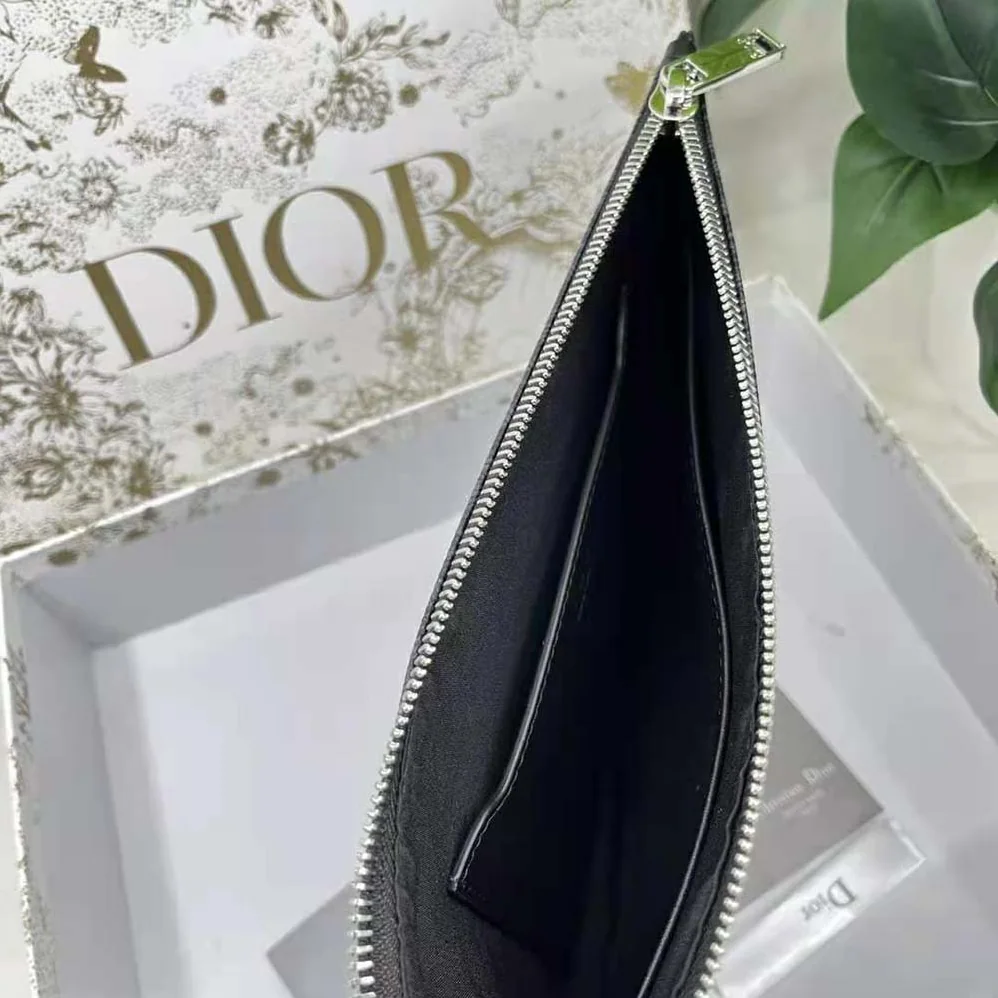 Dior A5 Pouch Black CD Diamond Canvas for Men Dior A5 Pouch Black CD Diamond Canvas for Men