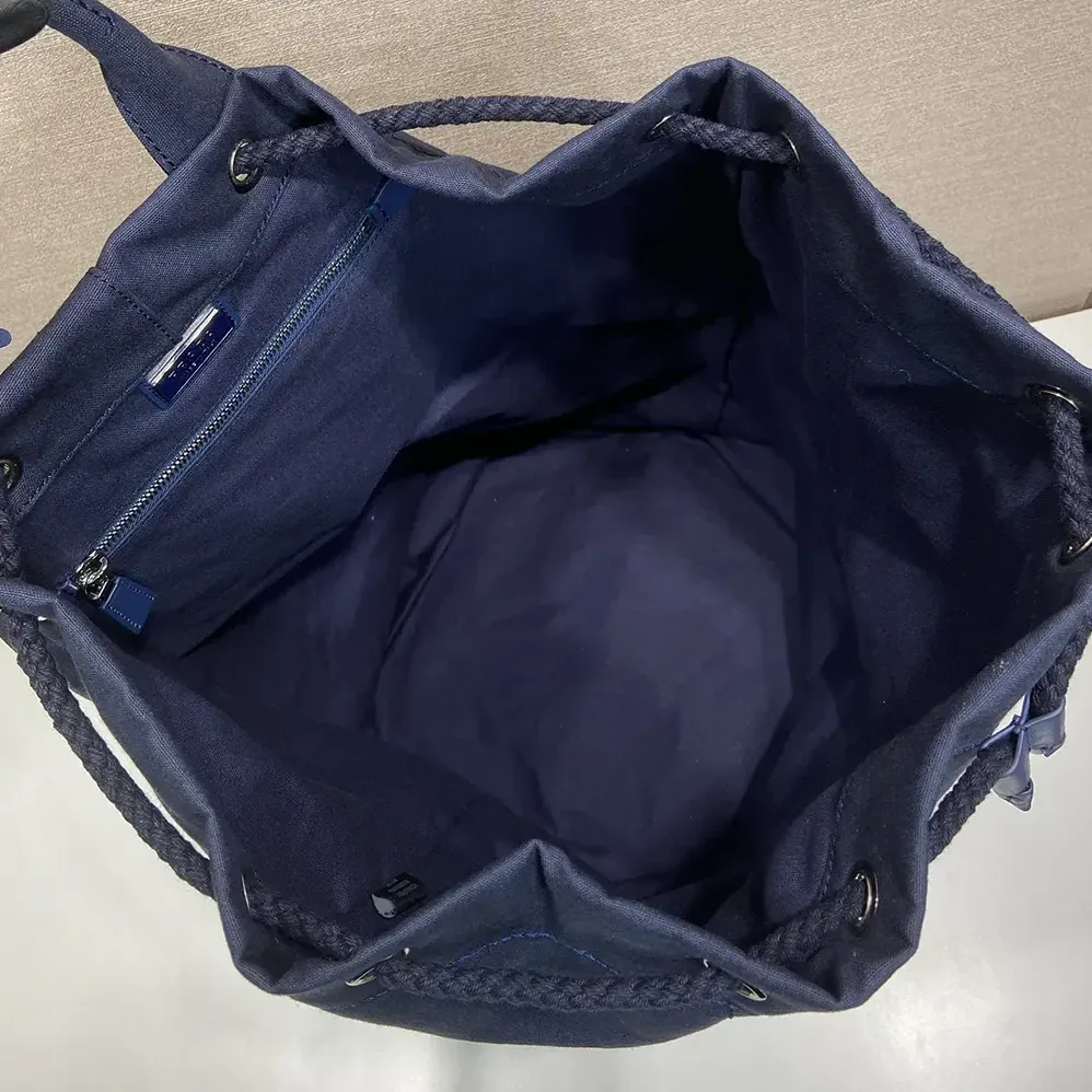 Prada Canvas Drawstring Duffle Bag for Unisex in Navy