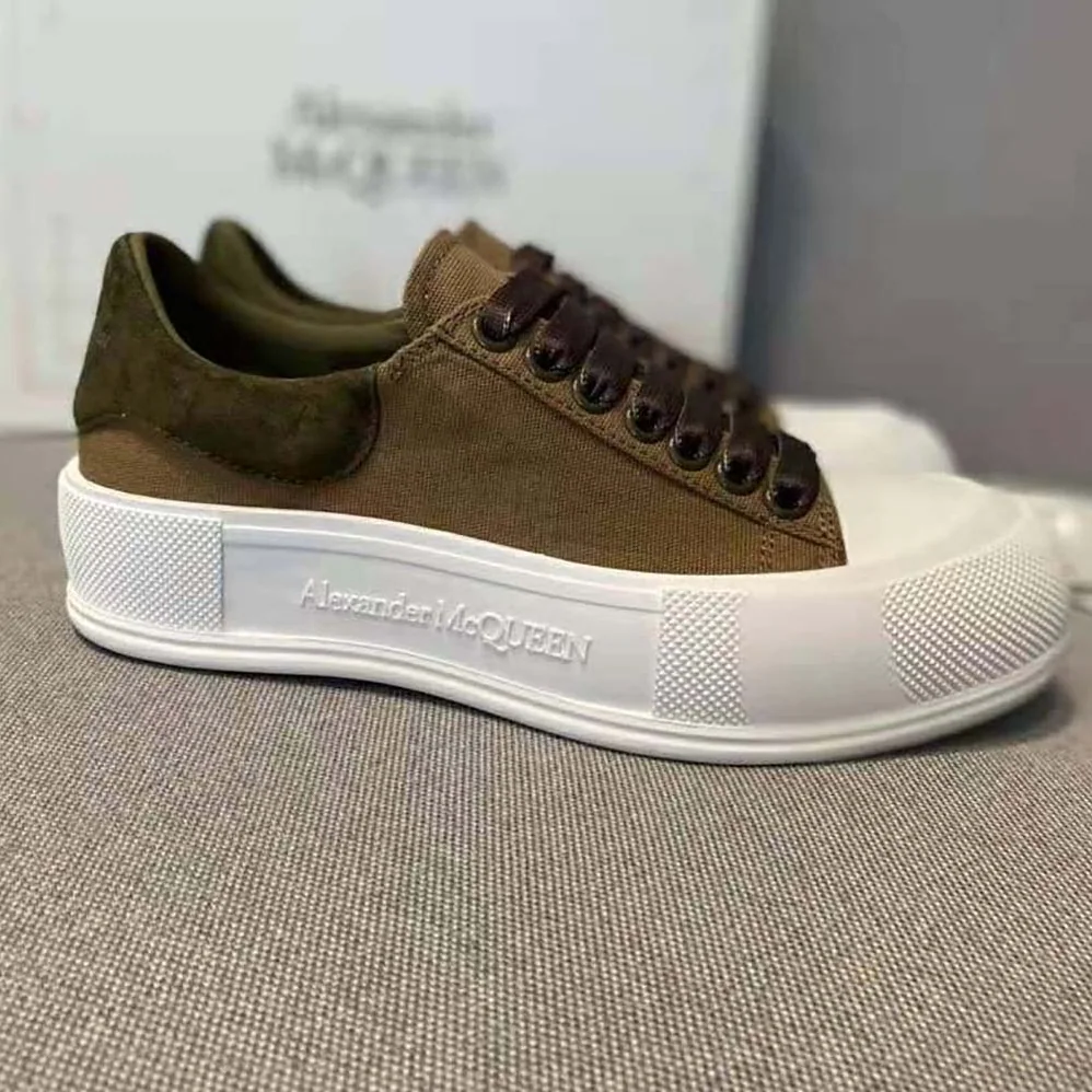 Alexander Mcqueen Deck Lace Up Plimsoll for Women in Brown Alexander Mcqueen Deck Lace Up Plimsoll for Women in Brown