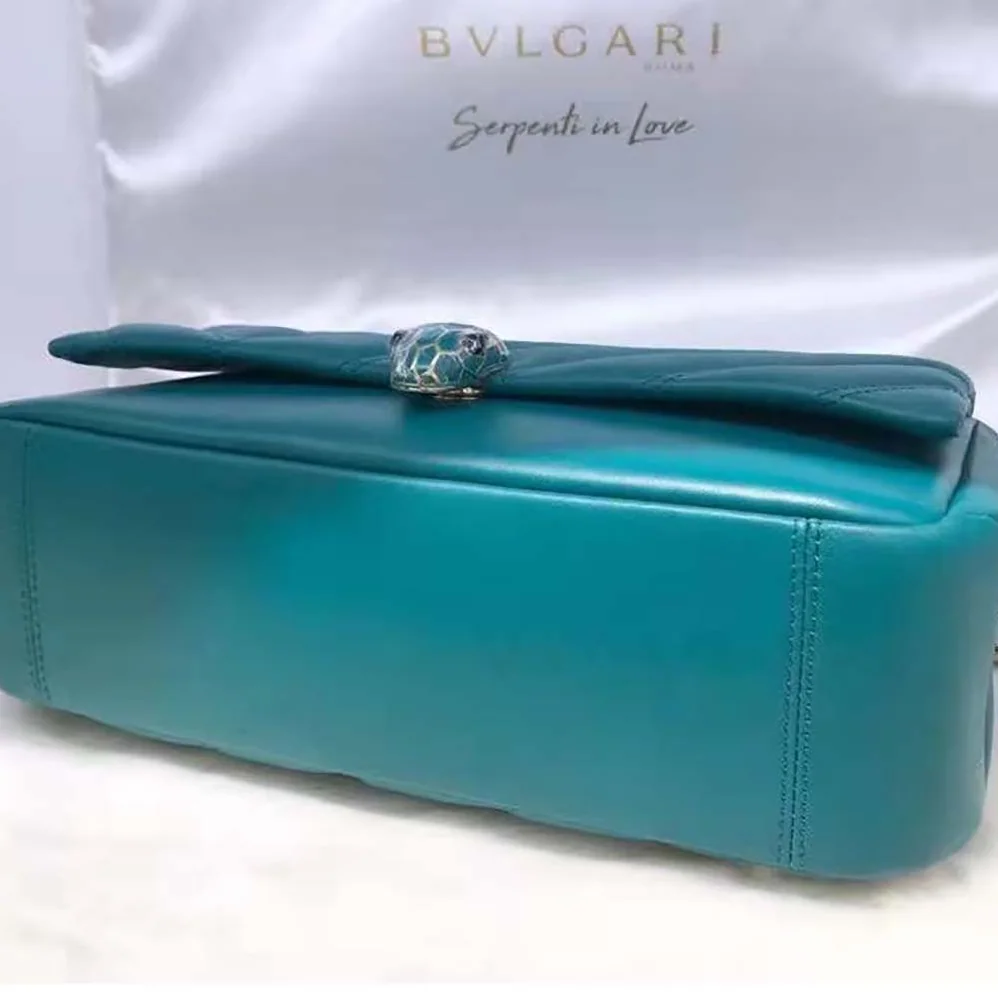 Bvlgari Serpenti Cabochon Shoulder Bag for Women in Green