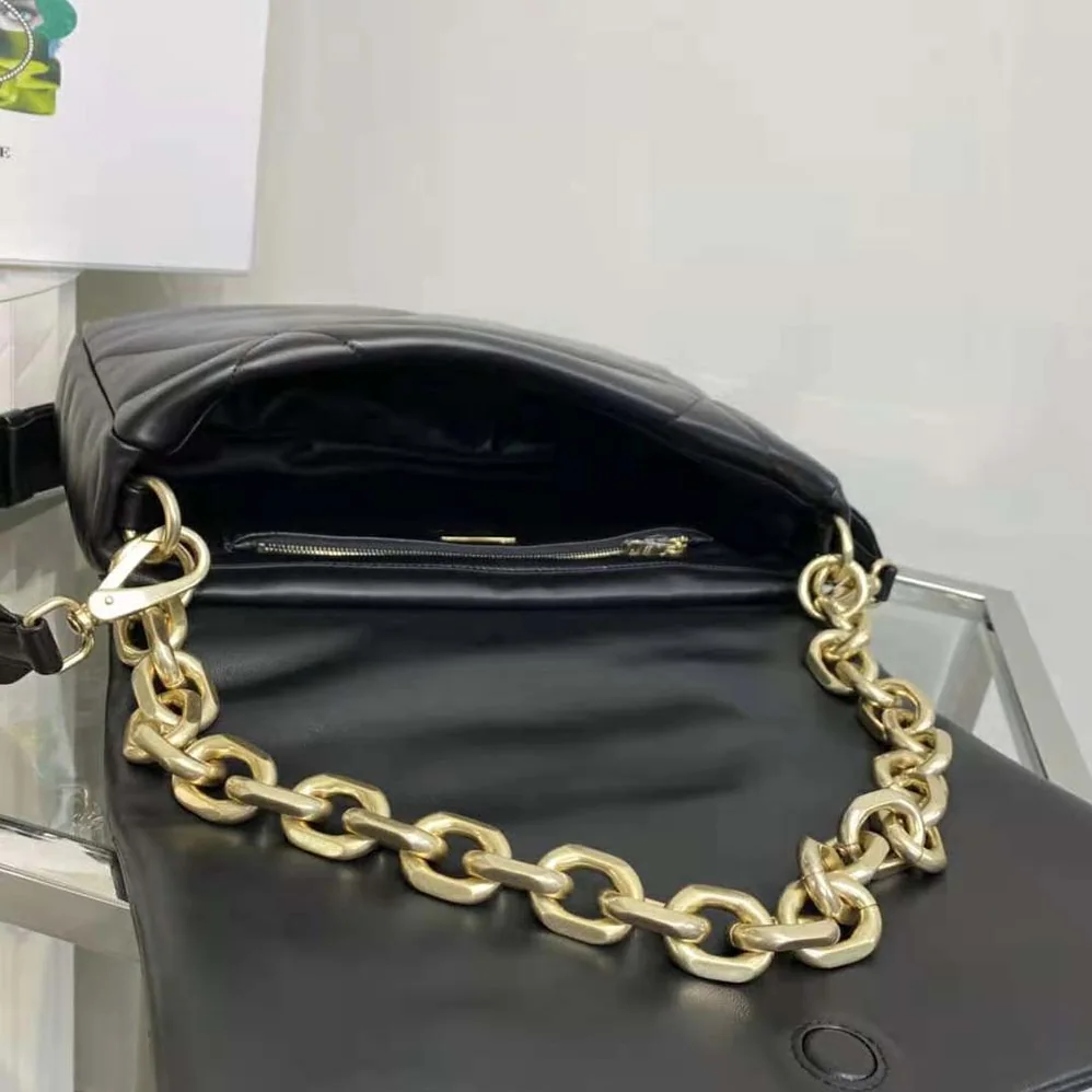 Prada Padded Nappa Leather Shoulder Bag for Women in Black
