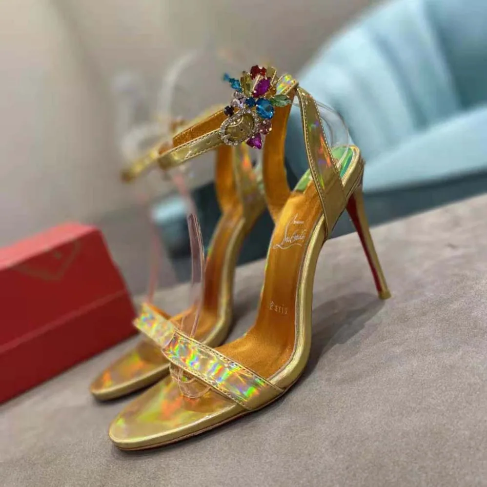 Christian Louboutin Goldie Joli 100 mm Heel Height for Women in Yellow Christian Louboutin Goldie Joli 100 mm Heel Height for Women in Yellow