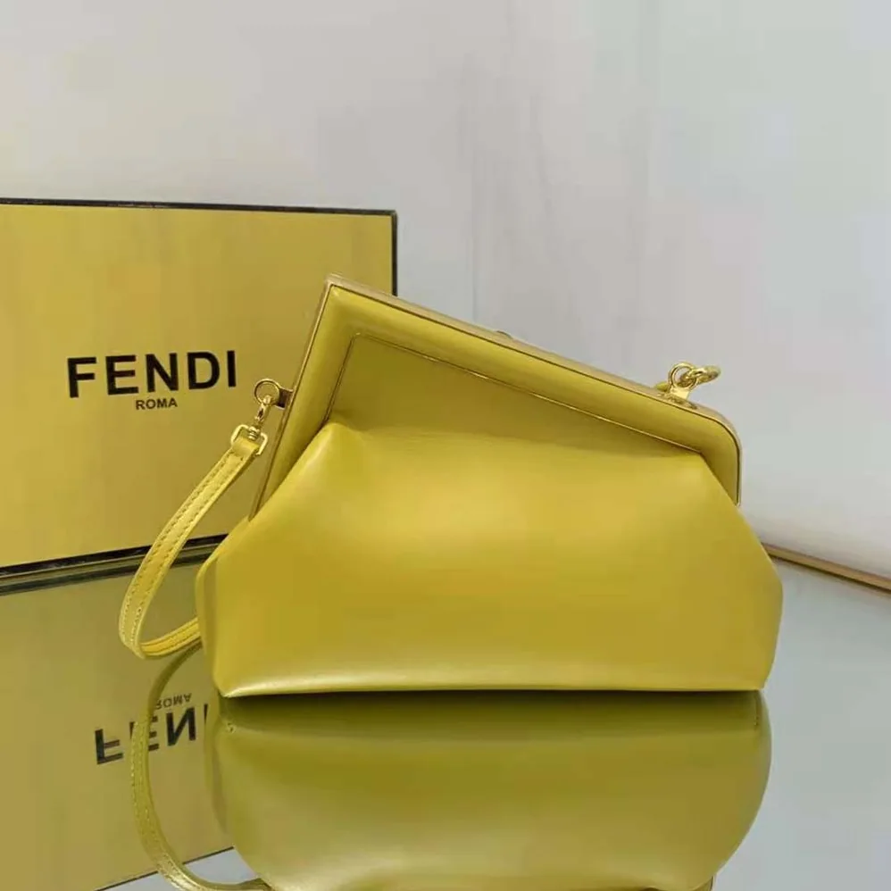 Fendi First Small Yellow Leather Bag for Women Fendi First Small Yellow Leather Bag for Women