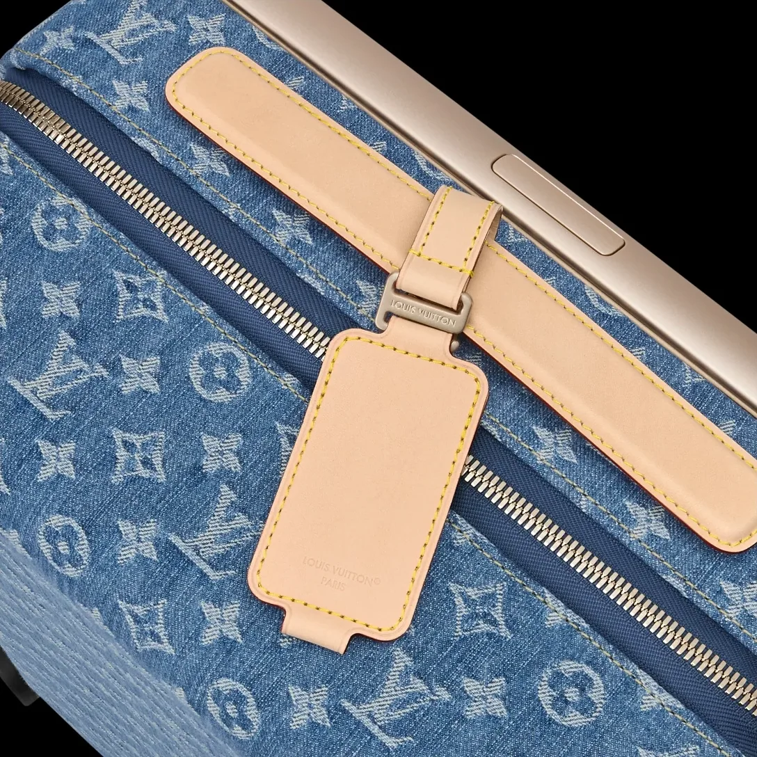 Louis Vuitton Horizon 55 Suitcase in Blue Denim Champagne Hardware