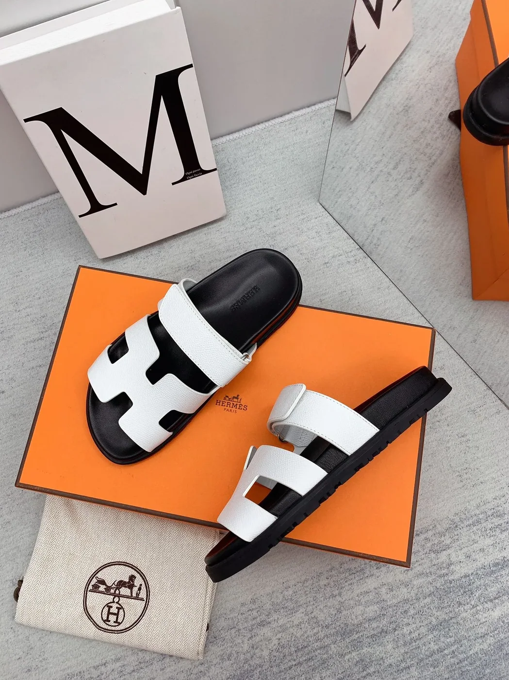 Hermes Chypre Sandal White Hermes Chypre Sandal White