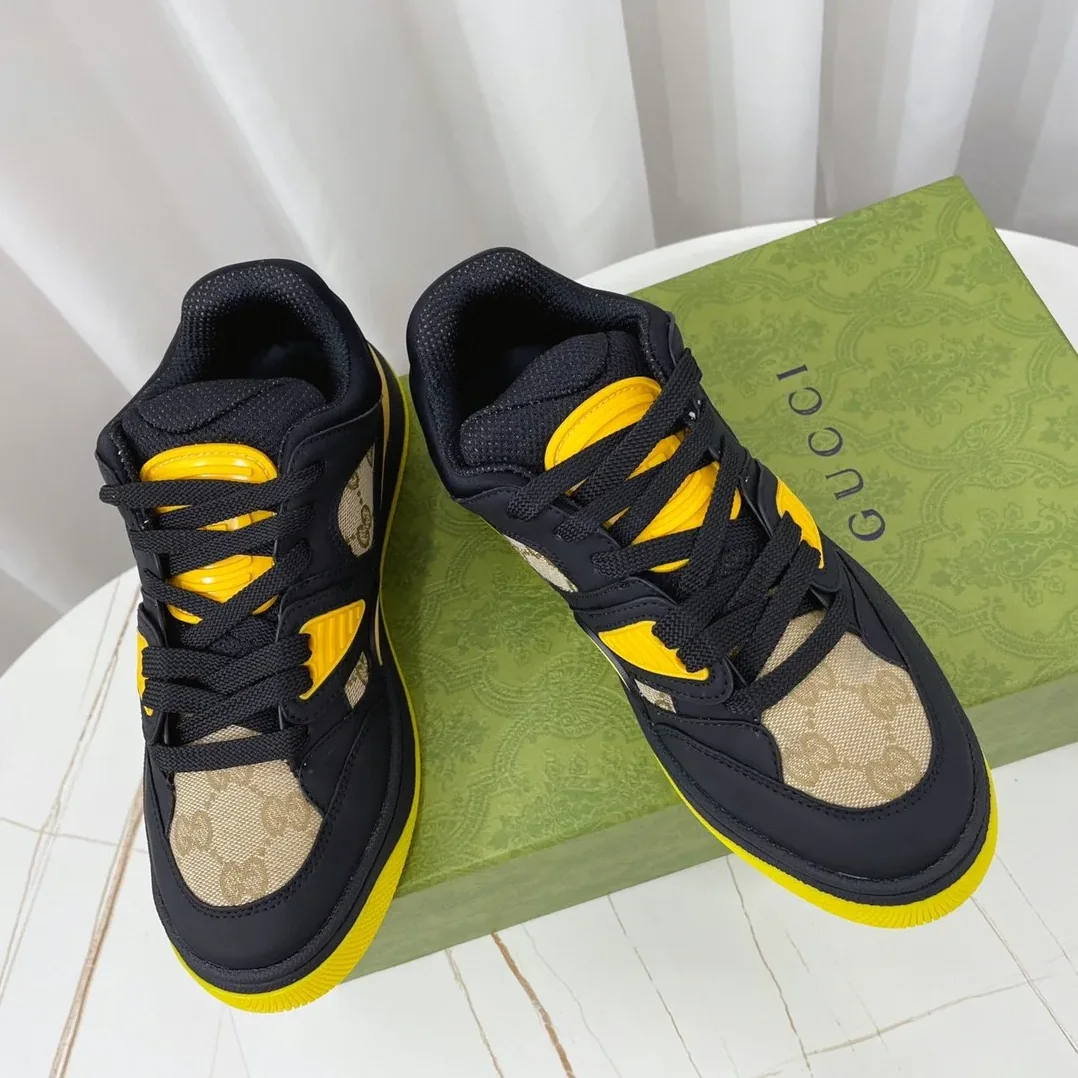 Gucci GG Basket Sneaker Black And Yellow for Men