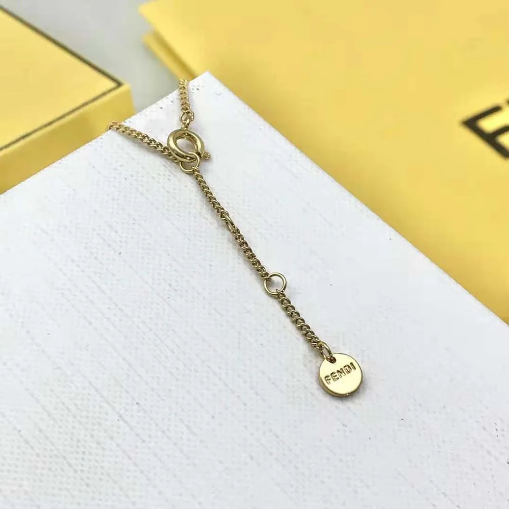 Fendi O Lock Necklace Gold for Women in Colored