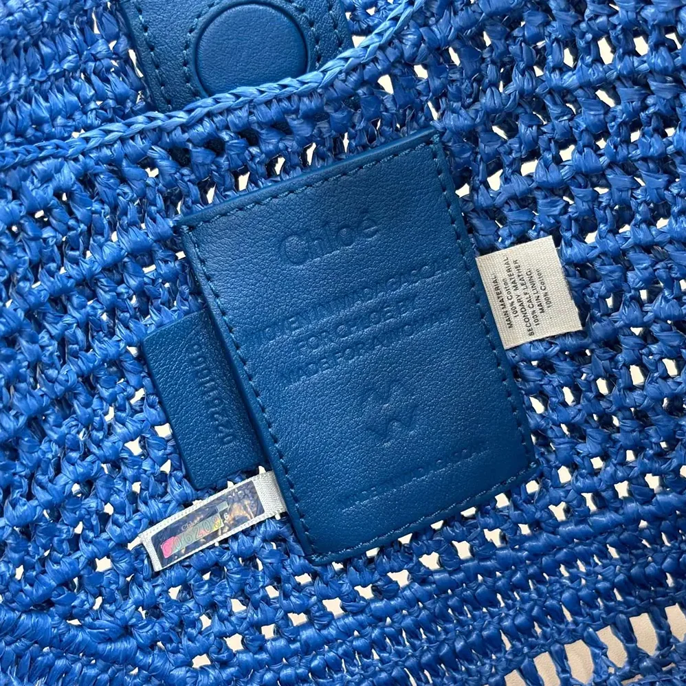 Chloe Summer Banana Hobo Bag In Raffia for Women in Blue