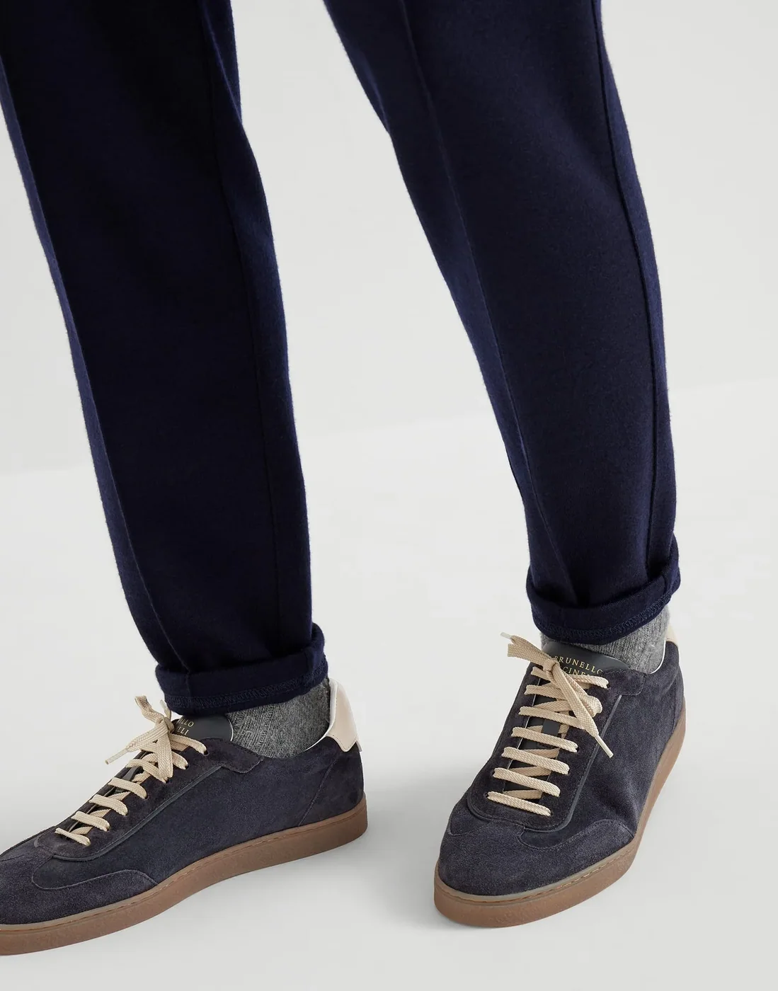 Brunello Cucinelli Washed Suede Blue Sneakers 252MZUSGGJ336