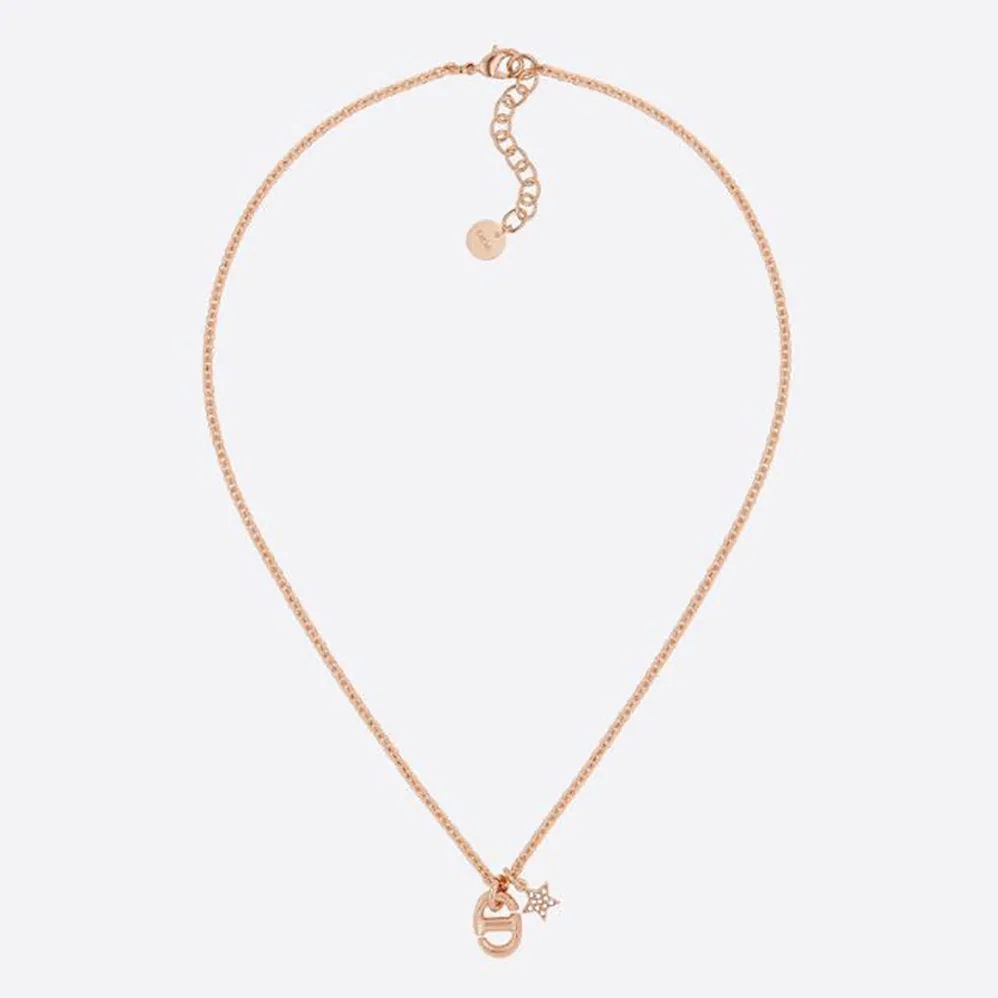 Dior CD Navy Necklace Rose Gold for Women in Finish Metal
