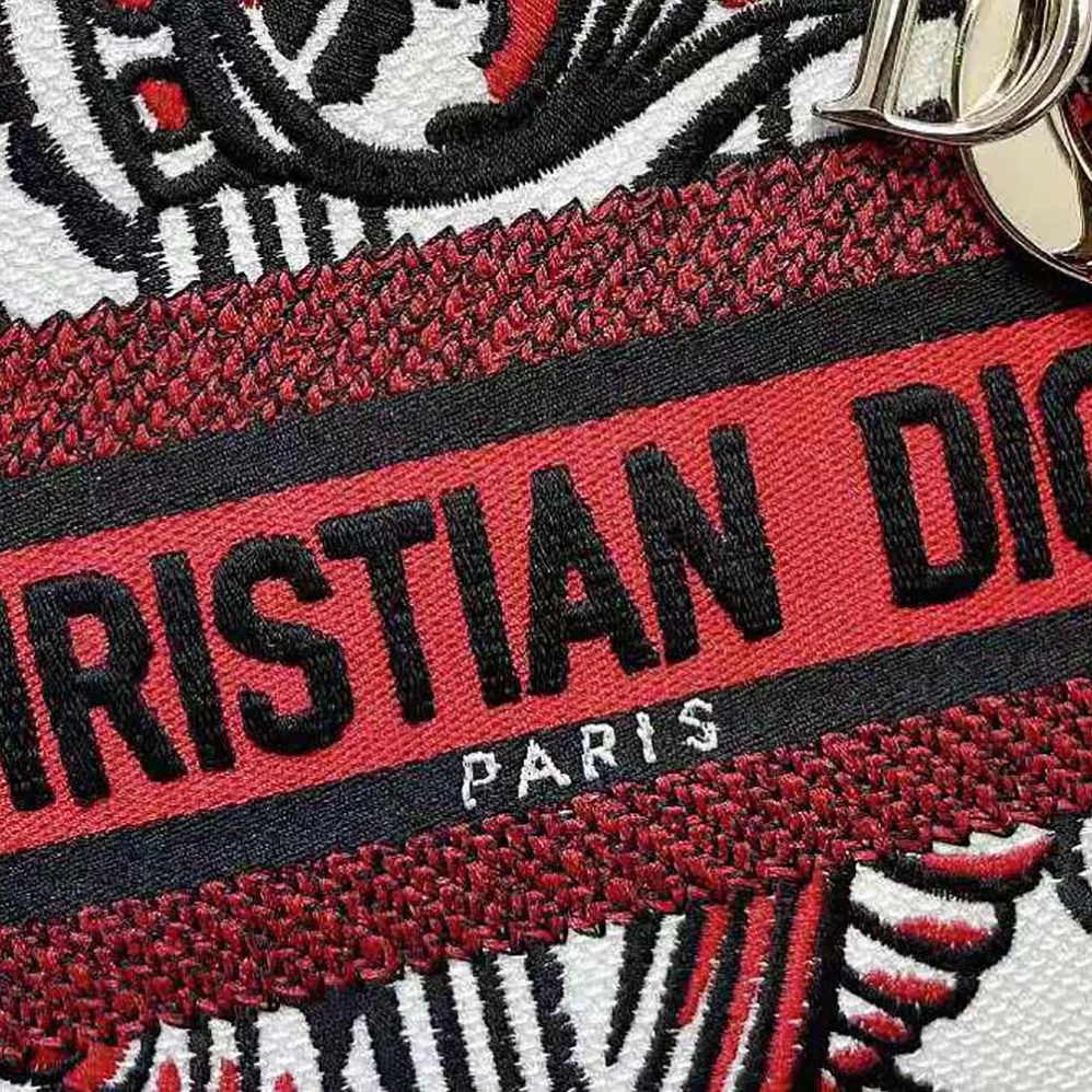 Dior Medium Lady D-lite Bag Latte Multicolor Cupidon Embroidery for Women