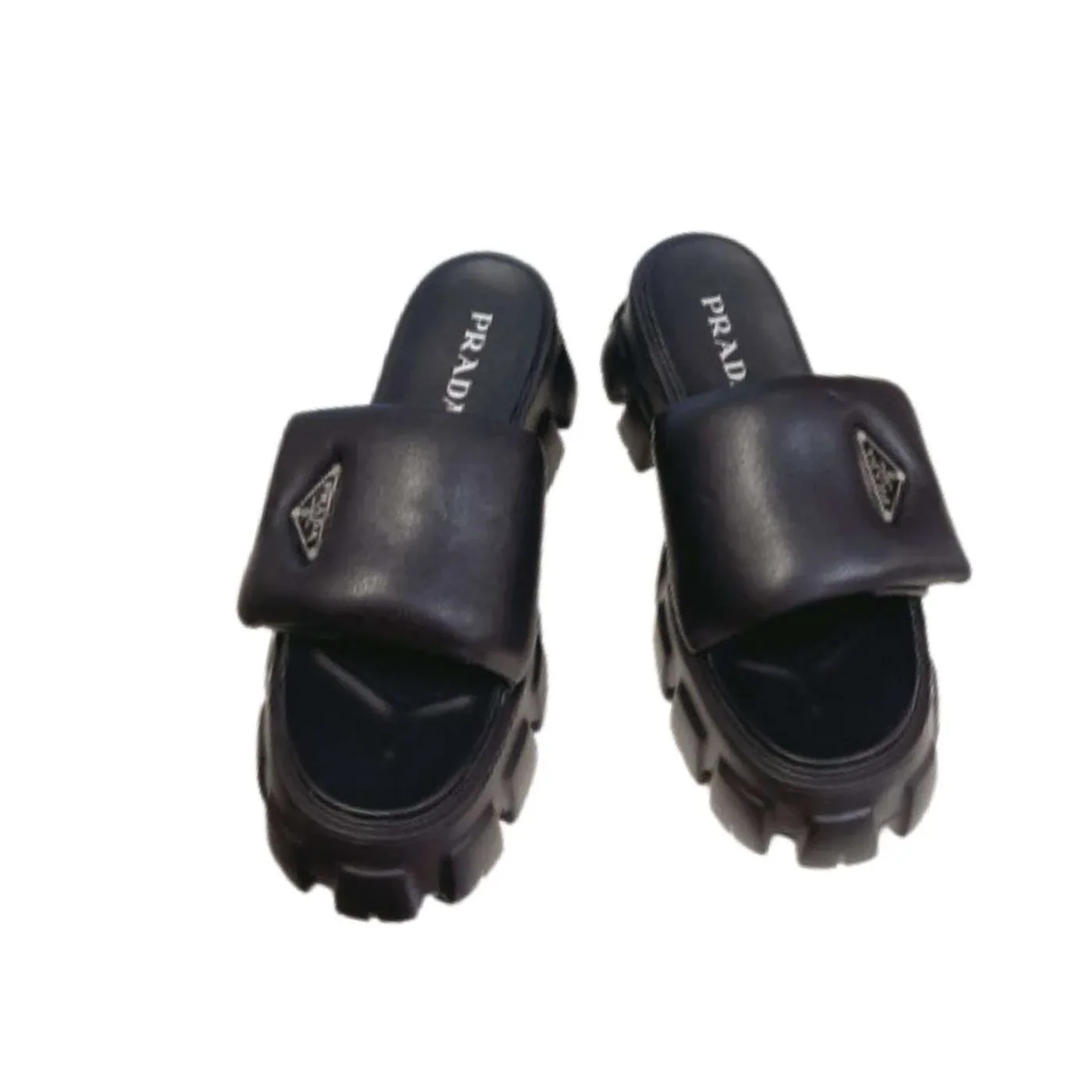 Prada Soft Padded Slides Black