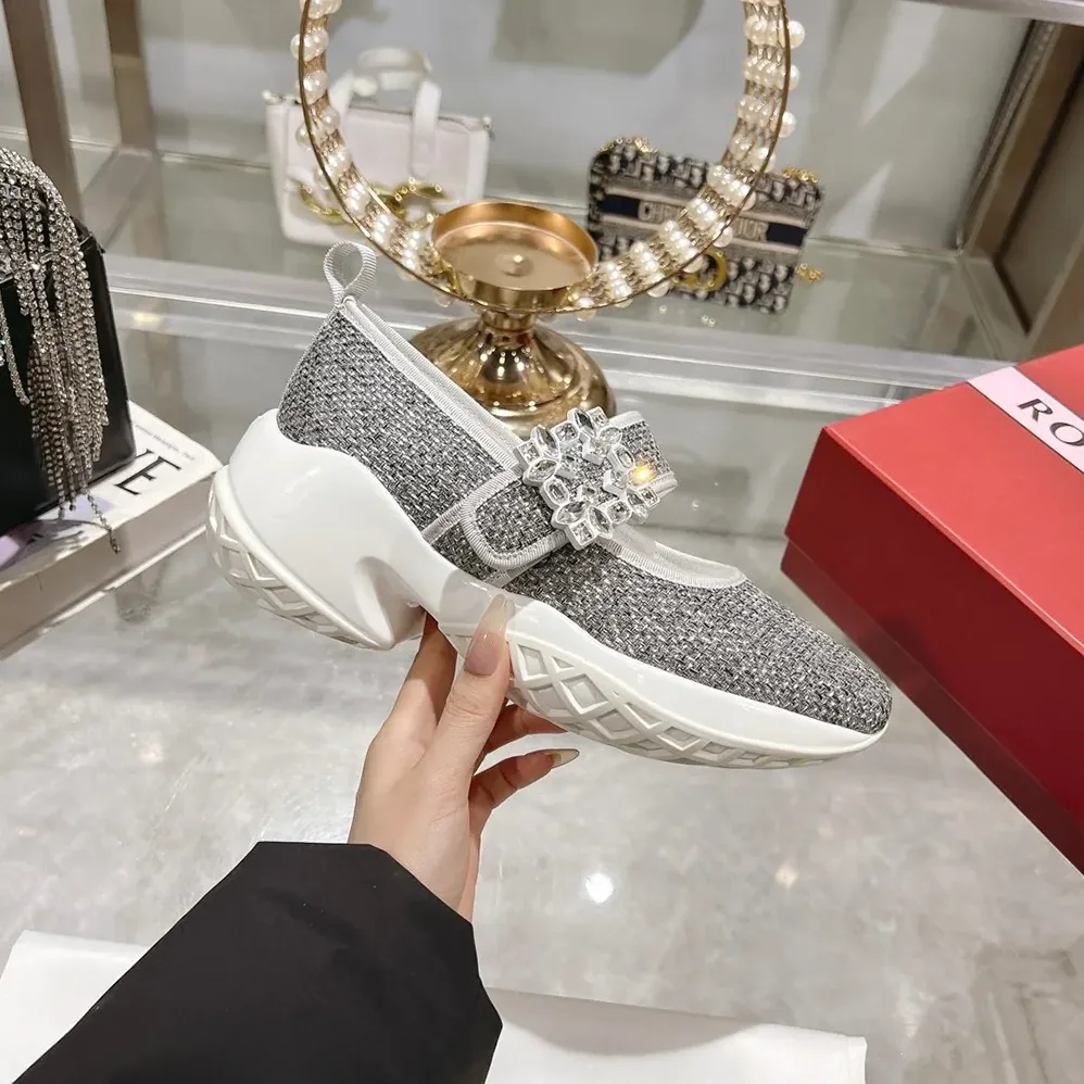 Roger Vivier Viv' Run Babies Sneakers in Lurex for Women in Silver