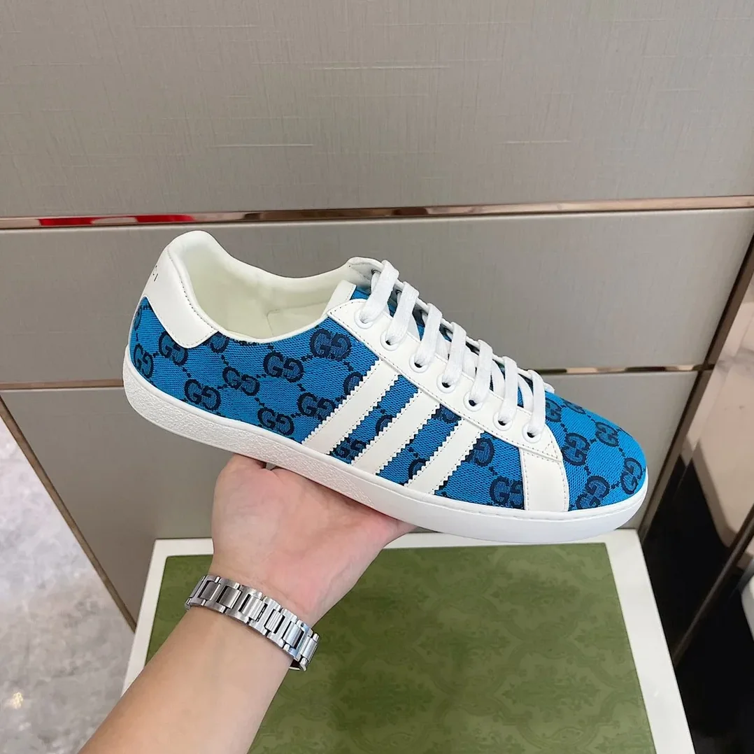 Gucci x Adidas GG Sneakers Light Blue for Men