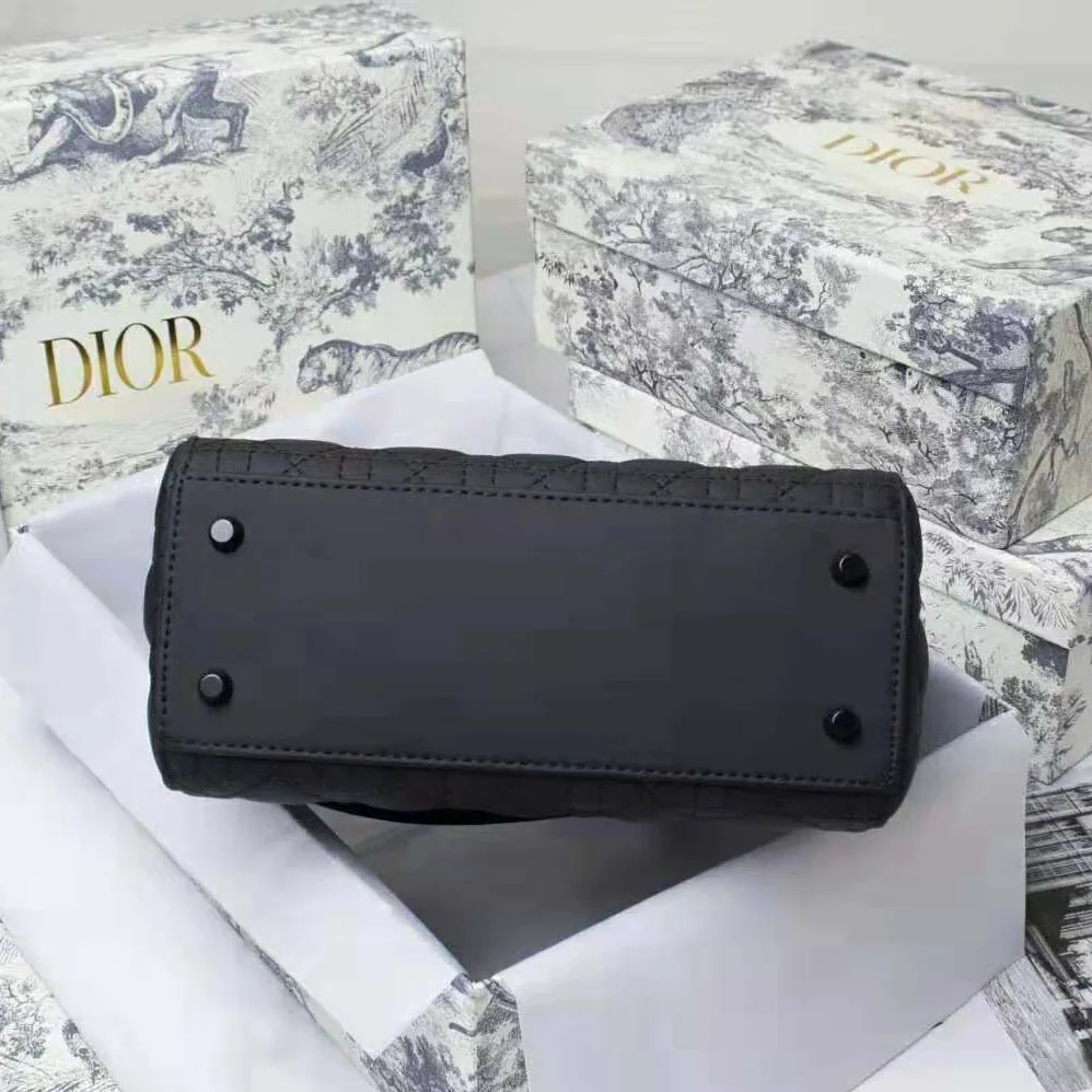 Dior Medium Lady Dior Bag Black Ultramatte Cannage Calfskin for Women Dior Medium Lady Dior Bag Black Ultramatte Cannage Calfskin for Women