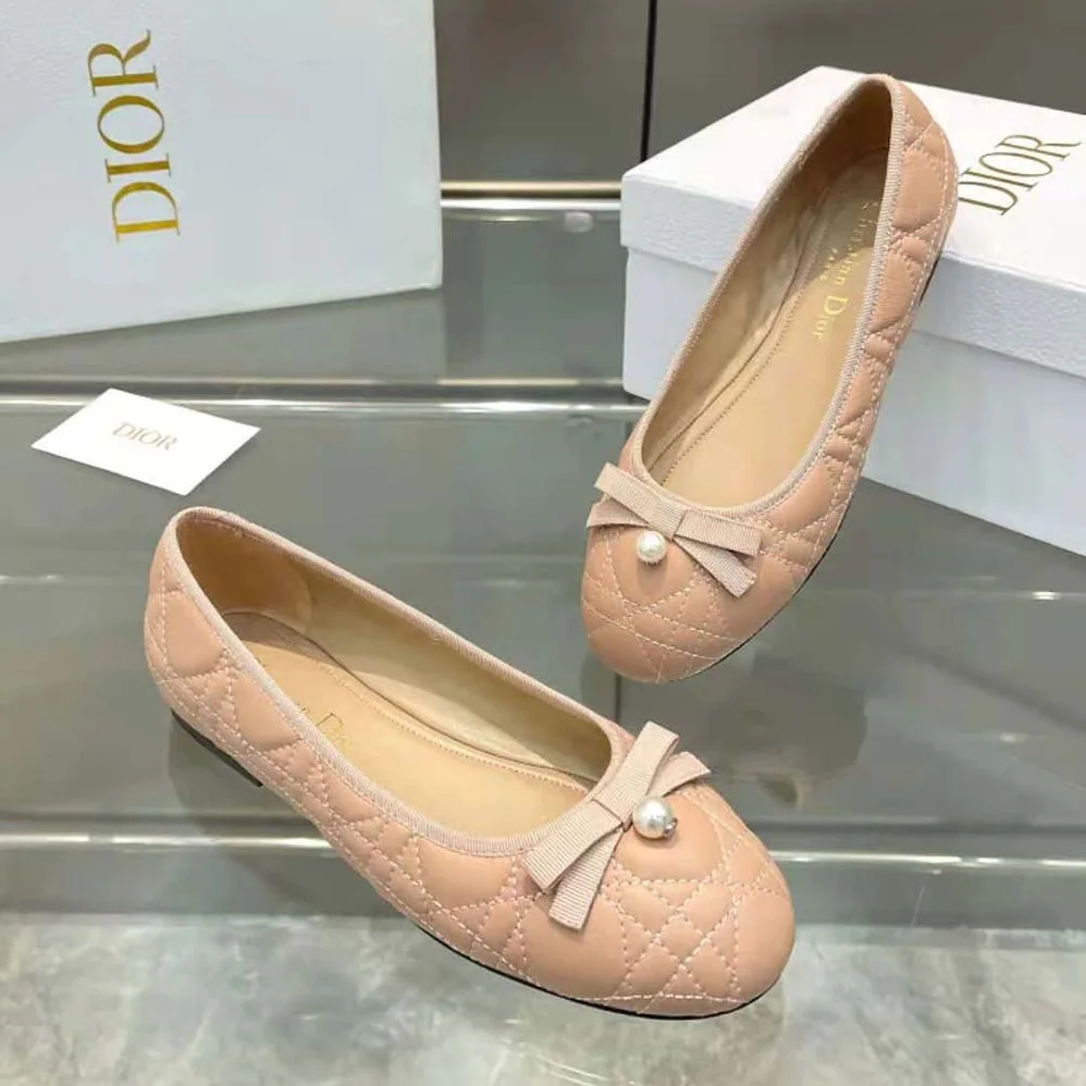 Dior Ballet Flat Nude Quilted Cannage Calfskin for Women Dior Ballet Flat Nude Quilted Cannage Calfskin for Women