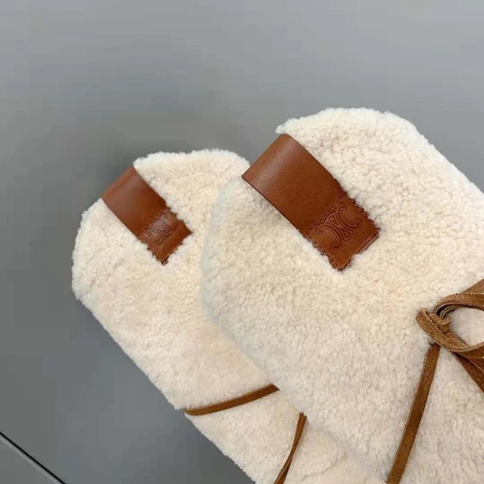 Celine Fur Laced-up Fur Boot in Shearling for Women