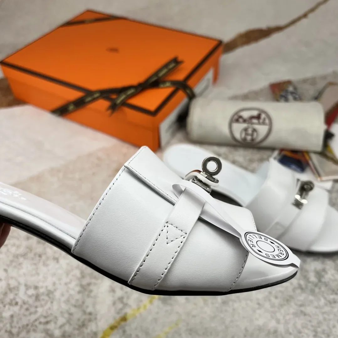 Hermes Gigi 50 Sandal White