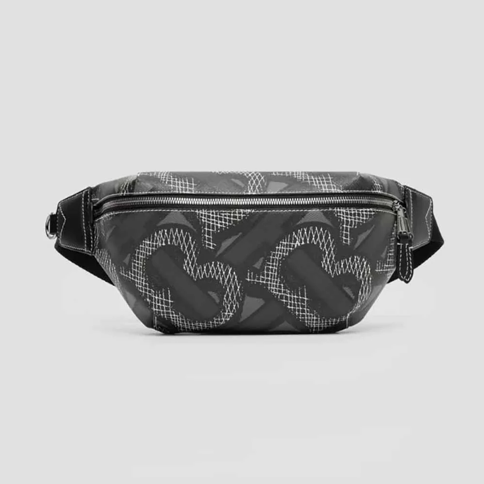 Burberry Monogram Print E-canvas Sonny Bum Bag for Women in Black Burberry Monogram Print E-canvas Sonny Bum Bag for Women in Black