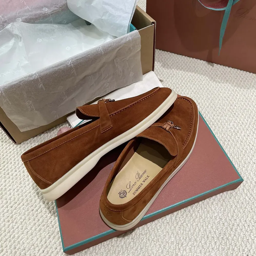 Loro Piana Summer Charms Walk Loafers for Unisex in Tan Loro Piana Summer Charms Walk Loafers for Unisex in Tan