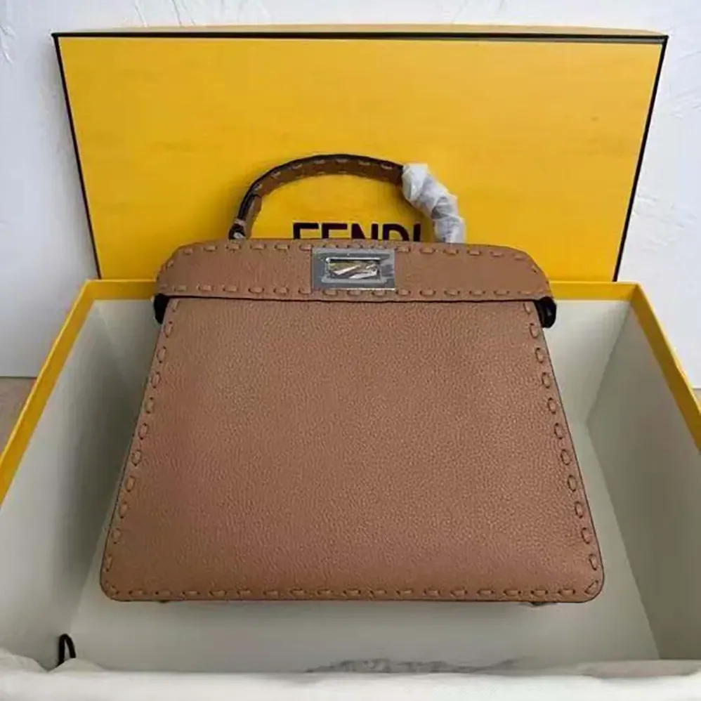 Fendi Peekaboo Iseeu Small Coffee for Women in coloured Selleria Bag